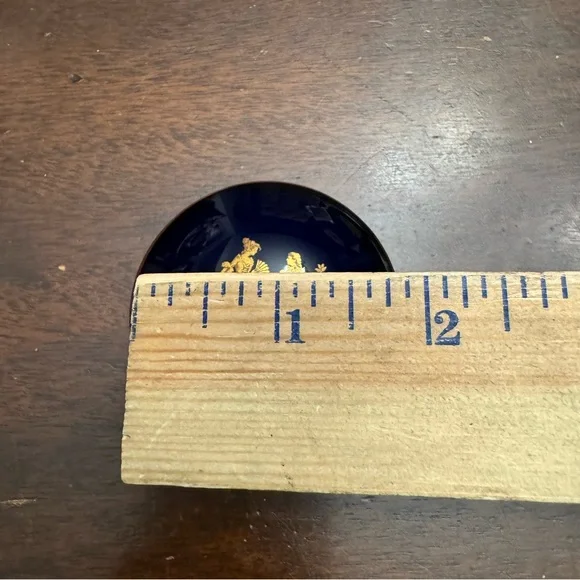 Limoges Porcelain Trinket Box Gilded Finish Cobalt Blue Gold